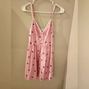 Abercrombie M sundress pink and white stripes